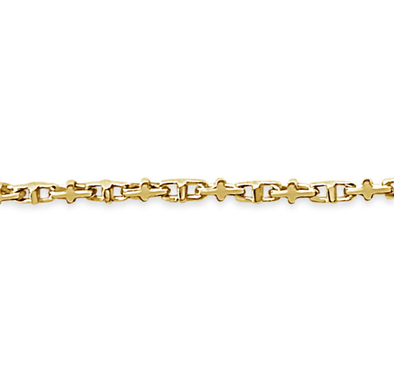 Handmade Solid Gold Anchor Mariner Necklace , 3mm