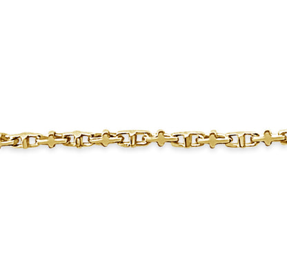 Handmade Solid Gold Anchor Mariner Necklace , 3mm