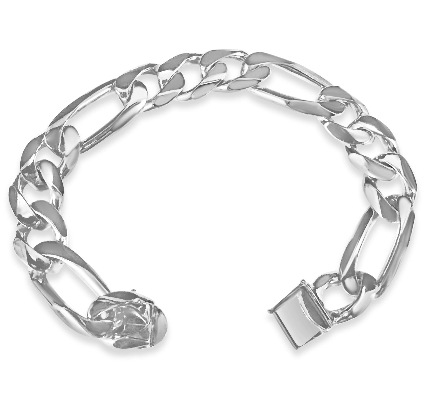 Handmade Solid Gold Figaro Bracelet , 14mm