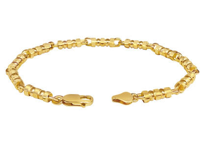 Handmade Solid Gold Bead Bracelet , 5mm