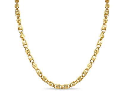 Handmade Solid Gold Anchor Mariner Necklace , 7mm