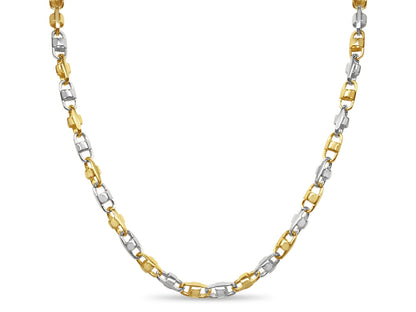 Handmade Solid Gold Anchor Mariner Necklace , 7mm