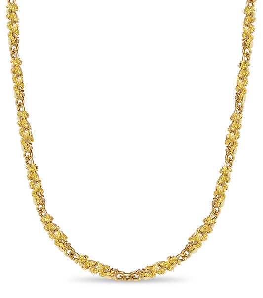 Handmade Solid Gold Nugget Necklace , 4mm
