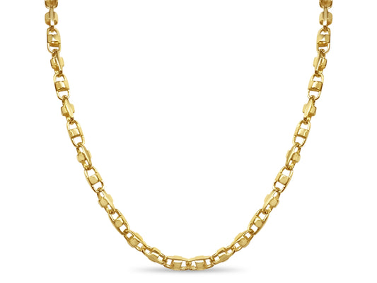 Handmade Solid Gold Anchor Mariner Necklace , 7mm