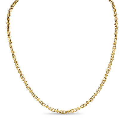 Handmade Solid Gold Anchor Mariner Necklace , 3mm