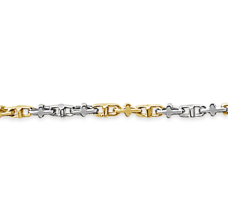 Handmade Solid Gold Anchor Mariner Bracelet , 3mm