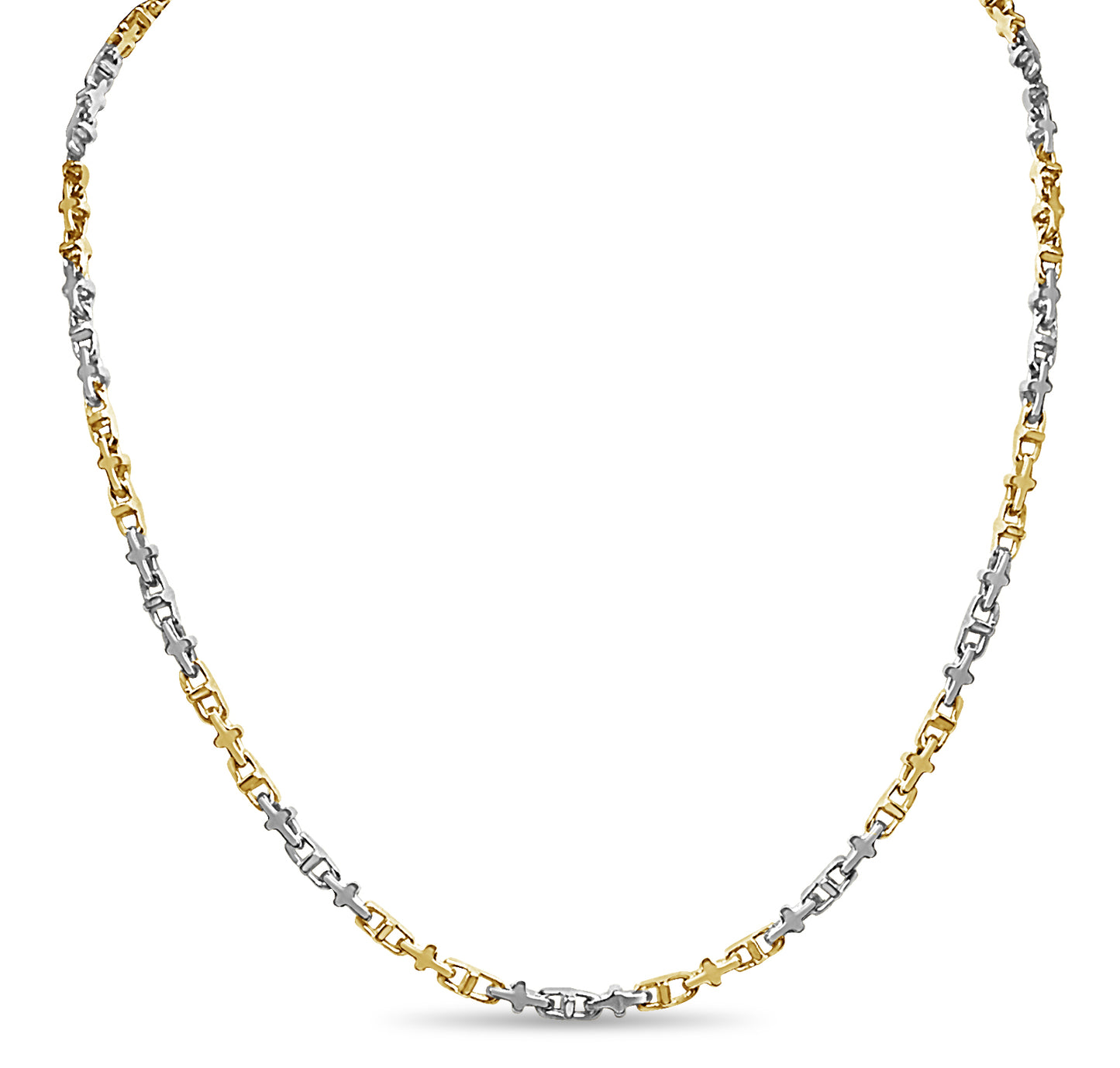 Handmade Solid Gold Anchor Mariner Necklace , 3mm