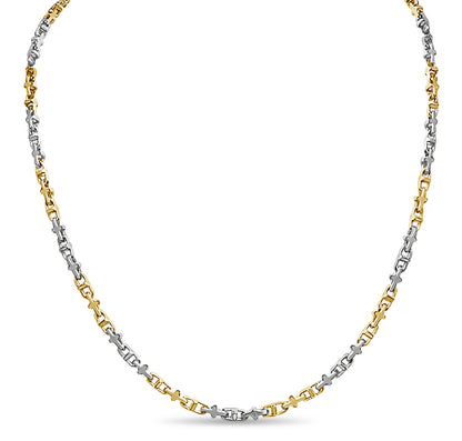 Handmade Solid Gold Anchor Mariner Necklace , 3mm