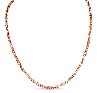 Handmade Solid Gold Anchor Mariner Necklace , 3mm