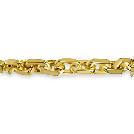 Handmade Solid Gold Fancy Rolo Bracelet , 5mm
