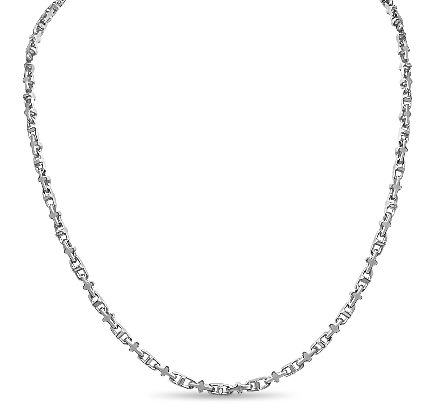 Handmade Solid Gold Anchor Mariner Necklace , 3mm