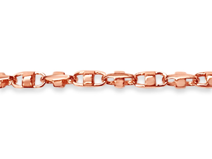 Handmade Solid Gold Anchor Mariner Bracelet , 7mm