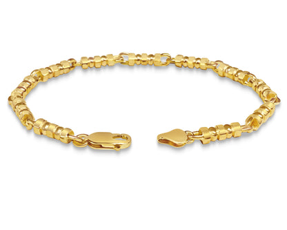 Handmade Solid Gold Bead Bracelet , 5mm