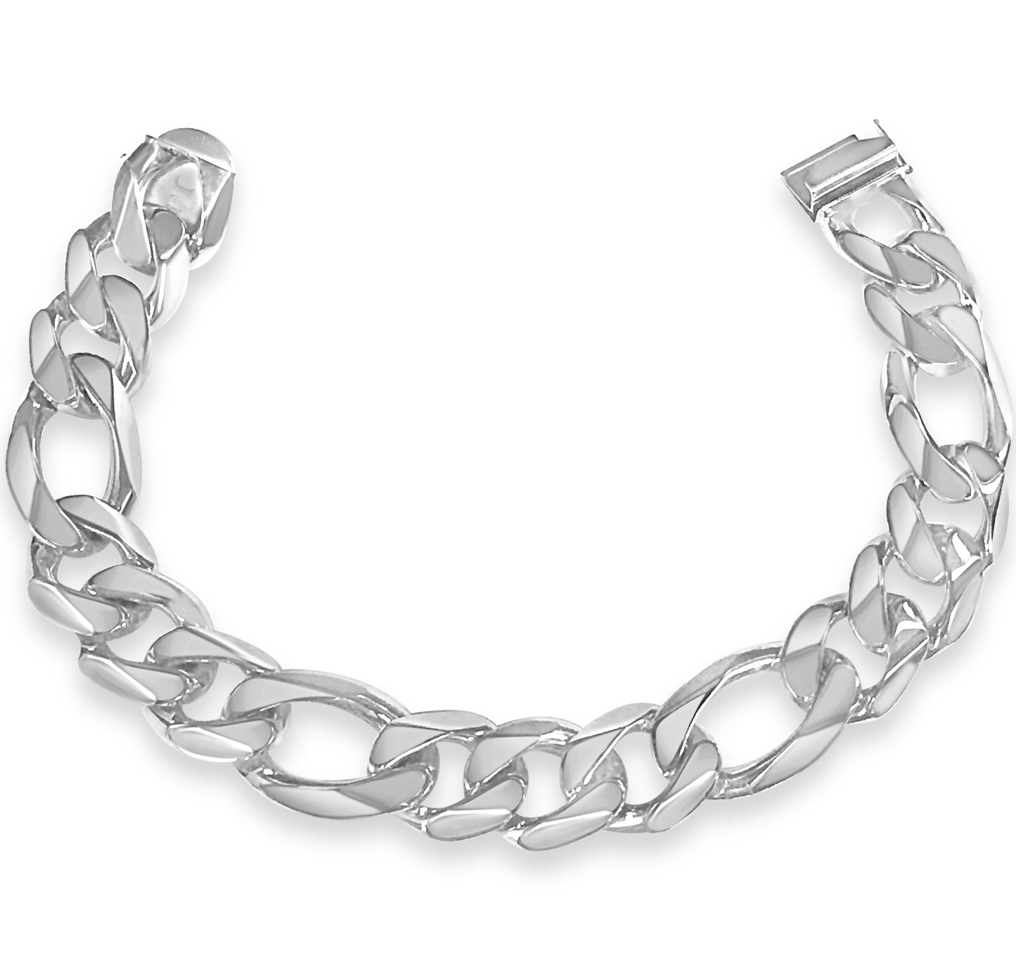 Handmade Solid Gold Figaro Bracelet , 18mm
