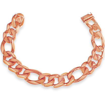 Handmade Solid Gold Figaro Bracelet , 18mm