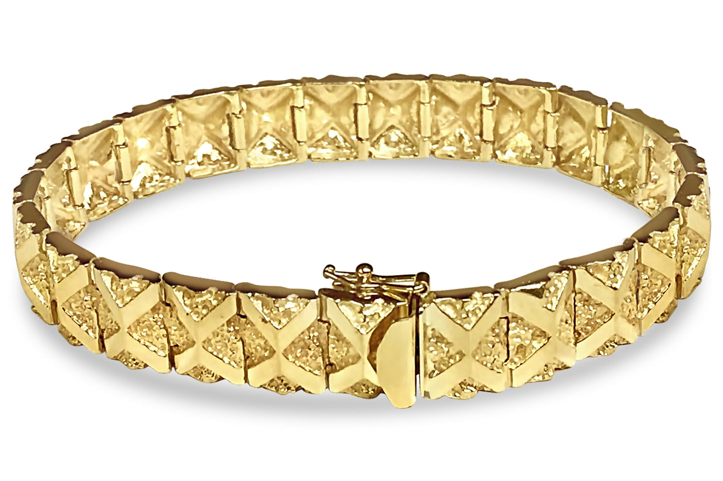 Handmade Solid Gold Nugget Bracelet , 11mm