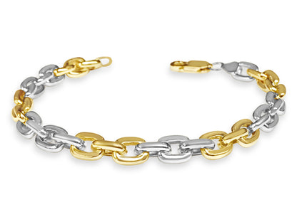 Handmade Solid Gold Fancy Rolo Bracelet , 8mm