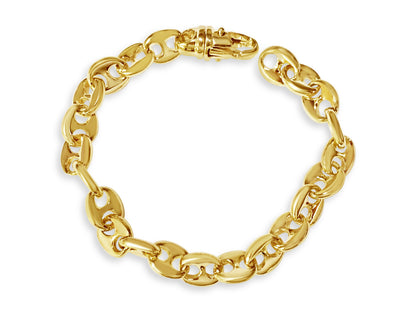 Handmade Solid Gold Anchor Mariner Bracelet , 8mm