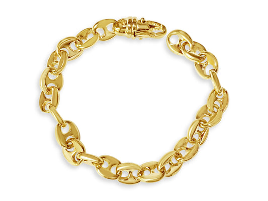 Handmade Solid Gold Anchor Mariner Bracelet , 8mm
