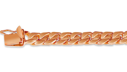 Handmade Solid Gold Curb Bracelet , 9mm