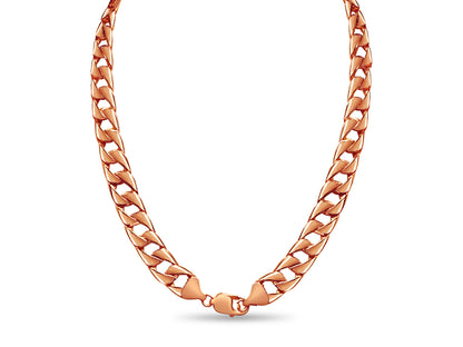 Handmade Solid Gold Curb Necklace , 13mm