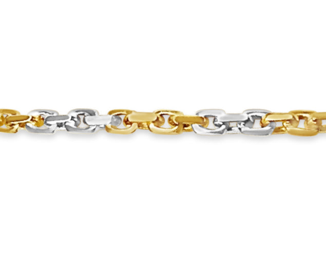 Handmade Solid Gold Fancy Rolo Necklace , 6mm