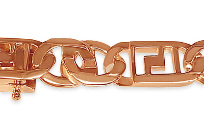 Handmade Solid Gold Greek Key & Tiger Eye Necklace , 11mm