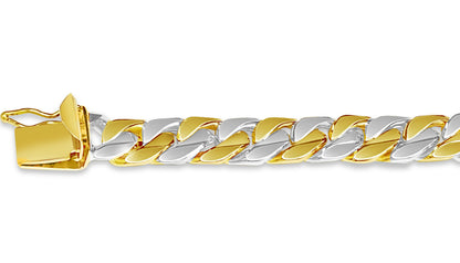 Handmade Solid Gold Curb Bracelet , 9mm