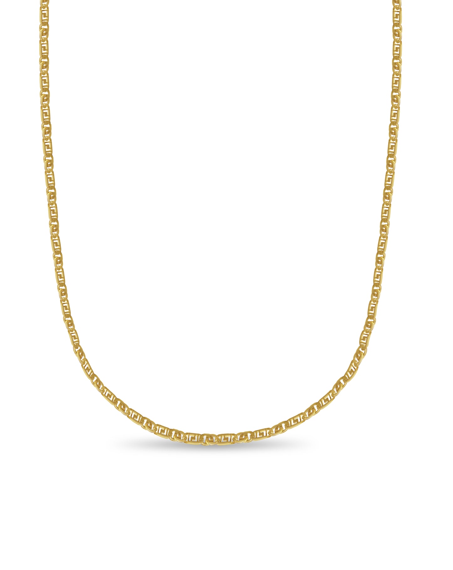 Handmade Solid Gold Greek Key & Tiger Eye Necklace , 11mm