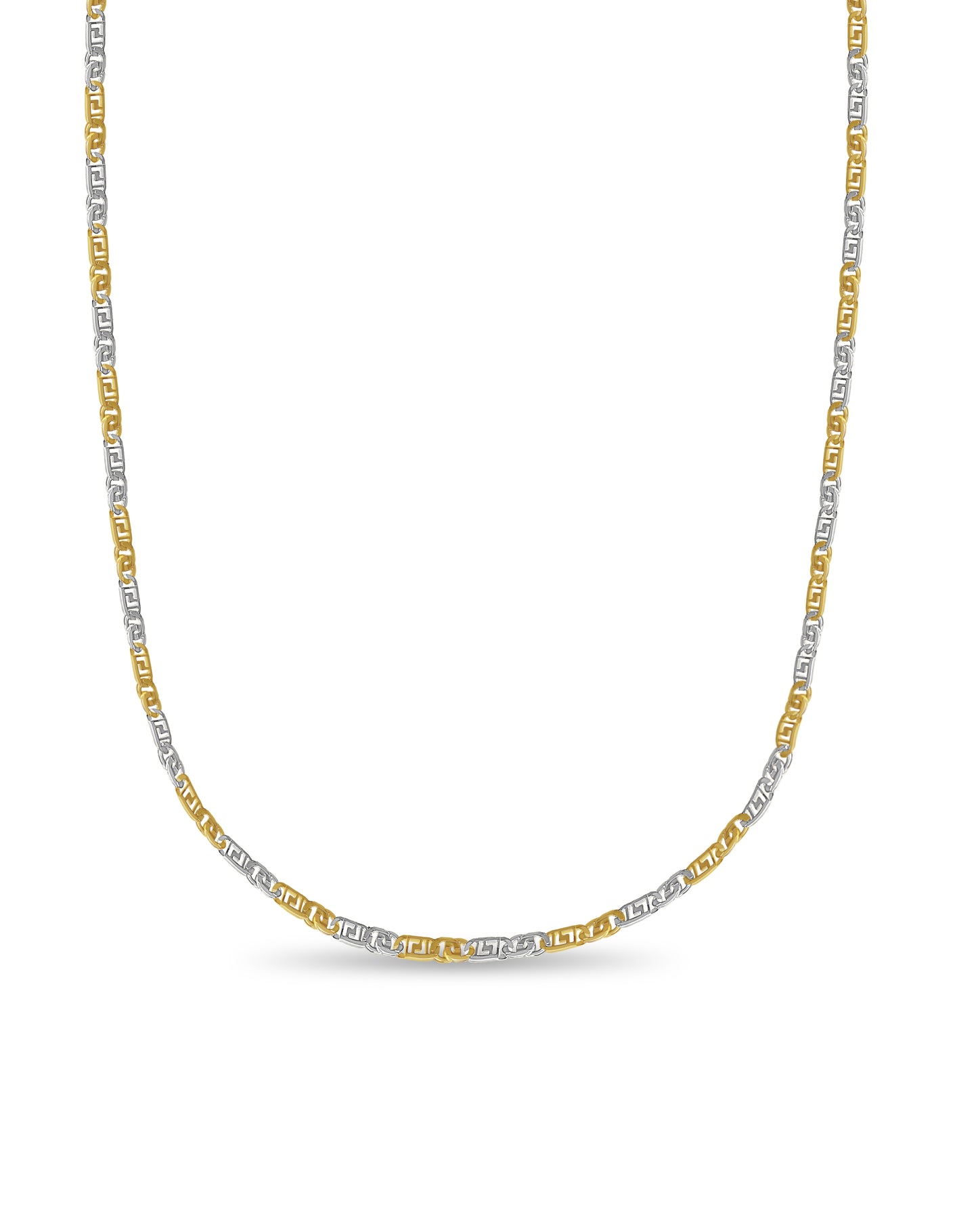 Handmade Solid Gold Greek Key & Tiger Eye Necklace , 11mm