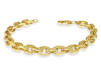 Handmade Solid Gold Fancy Rolo Bracelet , 8mm