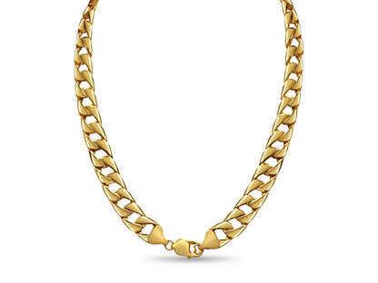 Handmade Solid Gold Curb Necklace , 13mm