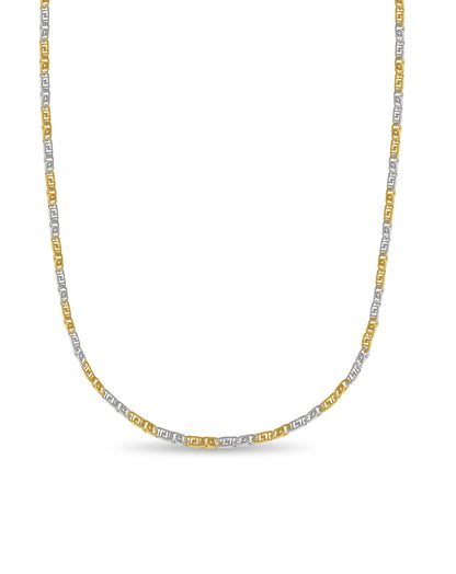 Handmade Solid Gold Greek Key & Tiger Eye Necklace , 11mm