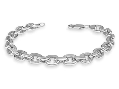 Handmade Solid Gold Fancy Rolo Bracelet , 8mm