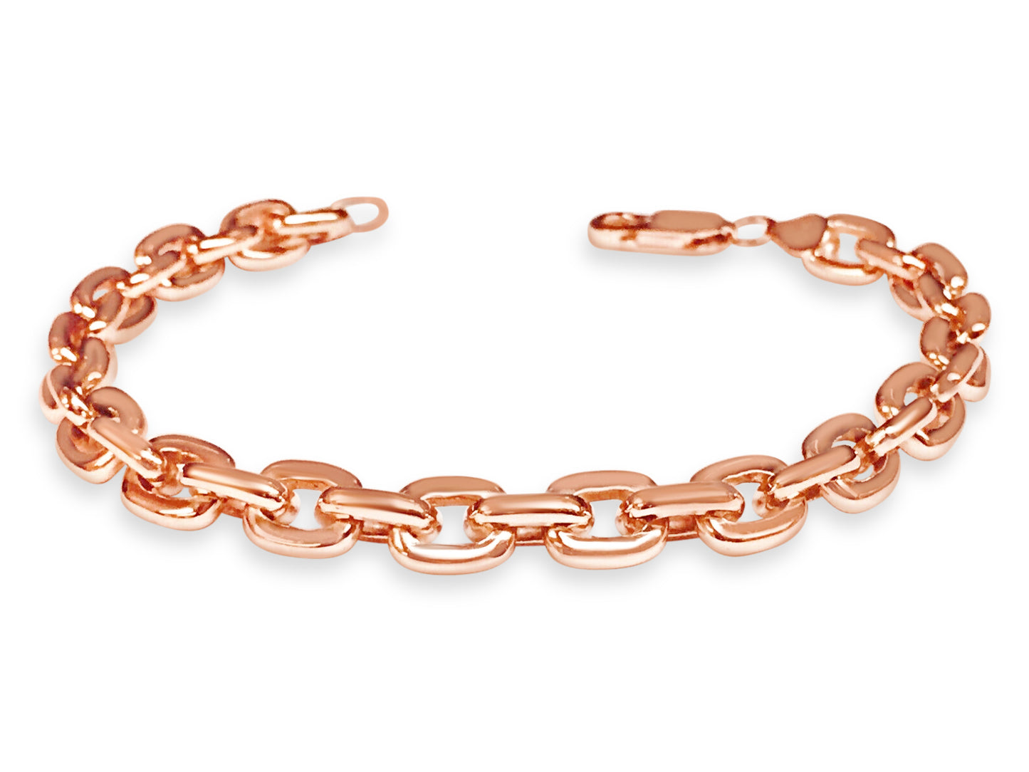 Handmade Solid Gold Fancy Rolo Bracelet , 8mm