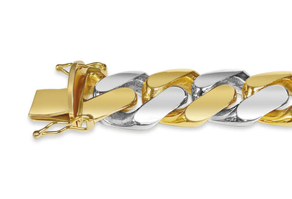 Handmade Solid Gold Miami Cuban Bracelet , 16mm