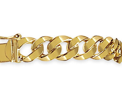 Handmade Solid Gold Curb Bracelet , 9mm