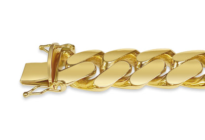 Handmade Solid Gold Miami Cuban Bracelet , 16mm