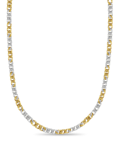 Handmade Solid Gold Curb Necklace , 9mm
