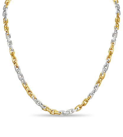 Handmade Solid Gold Fancy Rolo Necklace , 6mm