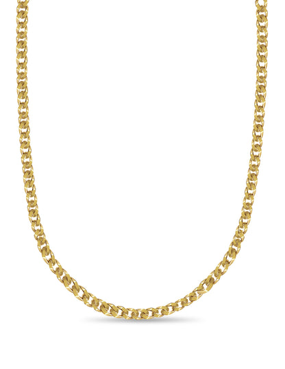 Handmade Solid Gold Curb Necklace , 9mm