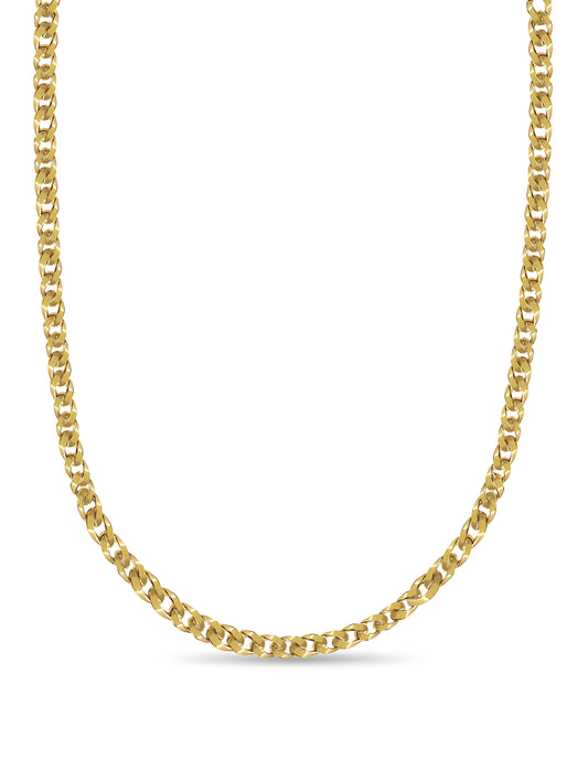 Handmade Solid Gold Curb Necklace , 9mm