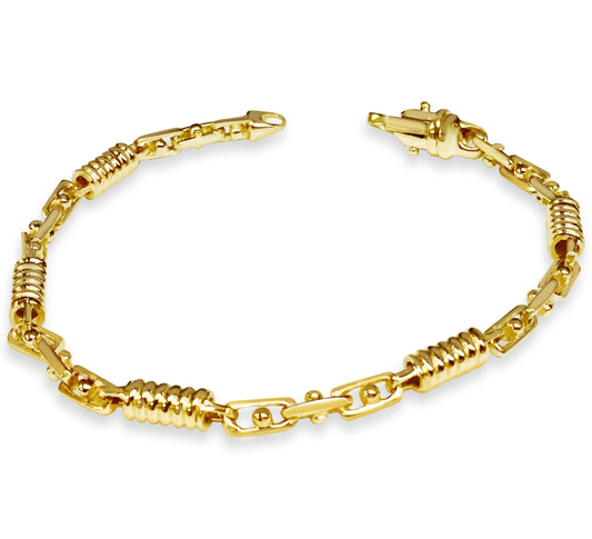 Handmade Solid Gold Spiral Tube Bracelet , 5mm