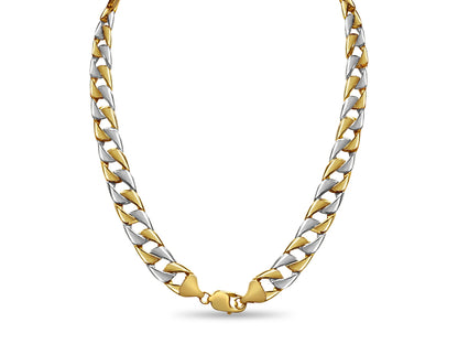 Handmade Solid Gold Curb Necklace , 13mm