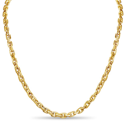 Handmade Solid Gold Fancy Rolo Necklace , 6mm