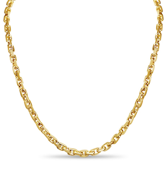 Handmade Solid Gold Fancy Rolo Necklace , 6mm