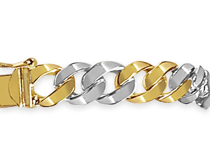 Handmade Solid Gold Curb Bracelet , 9mm
