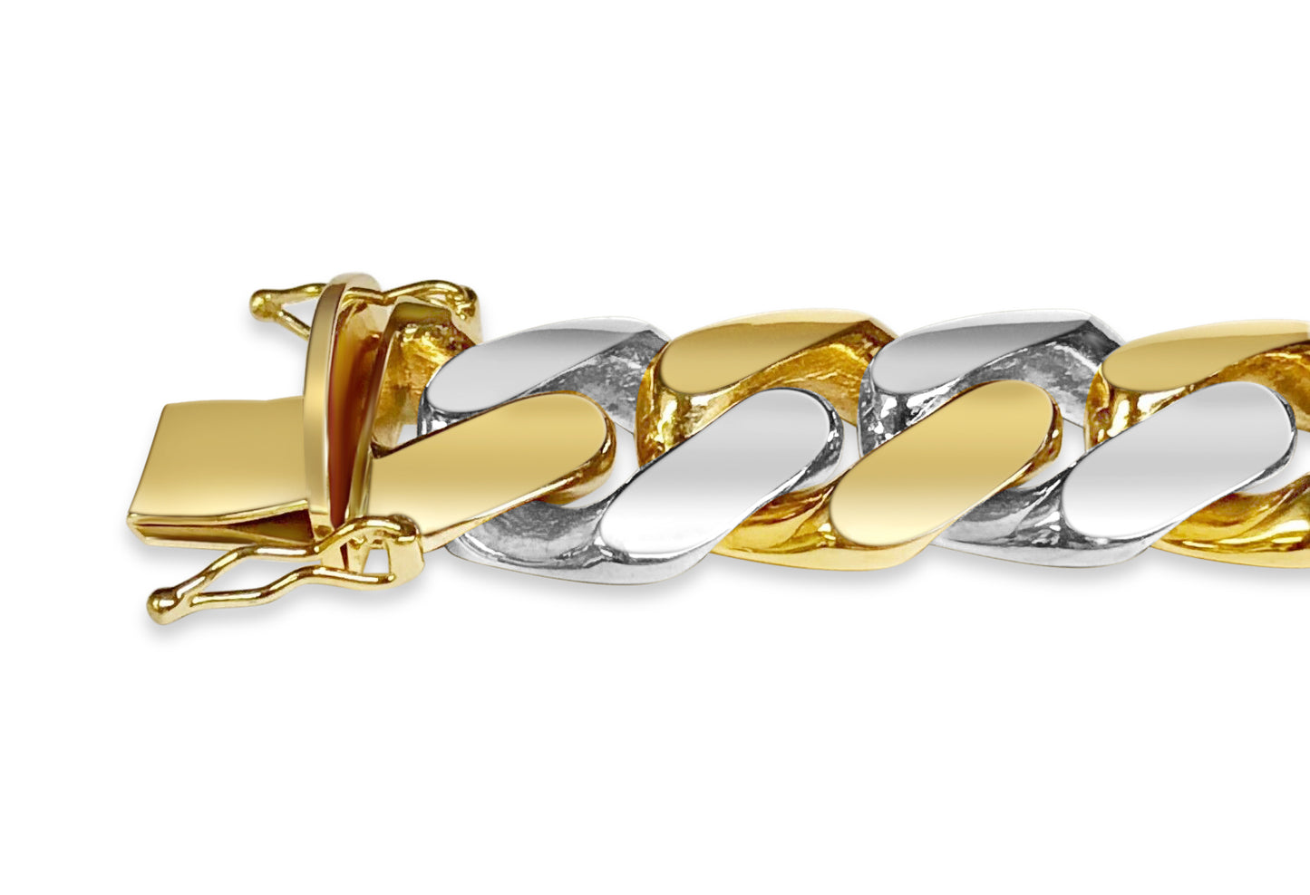 Handmade Solid Gold Miami Cuban Bracelet , 16mm