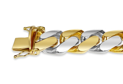 Handmade Solid Gold Miami Cuban Bracelet , 16mm