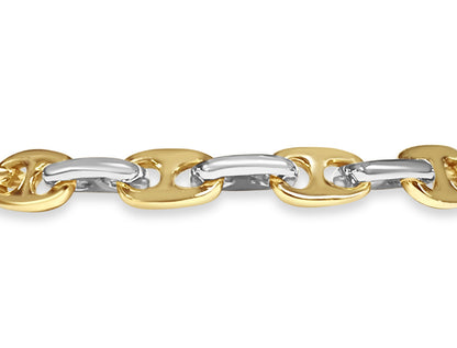 Handmade Solid Gold Anchor Mariner Bracelet , 9mm